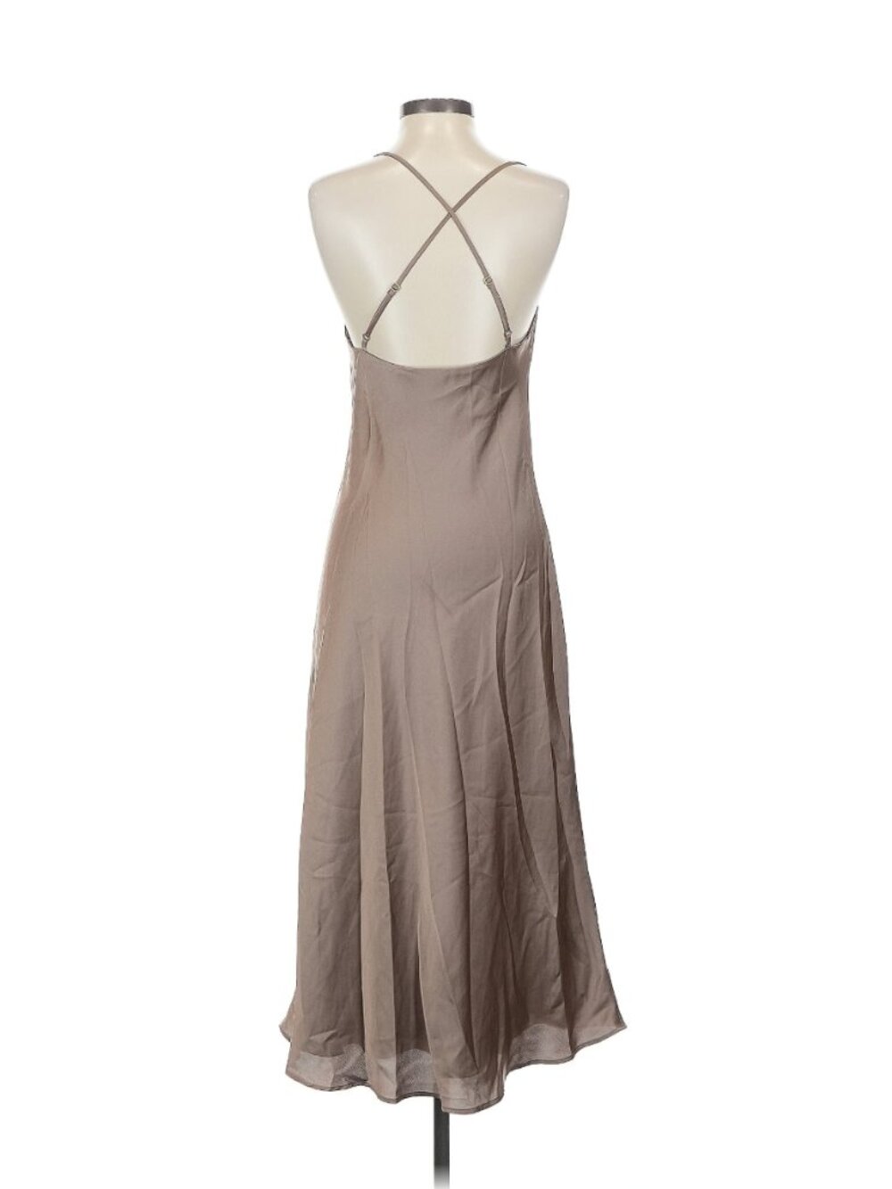 Show Me Your MuMu Bronze Maxi Slip Satin Dress